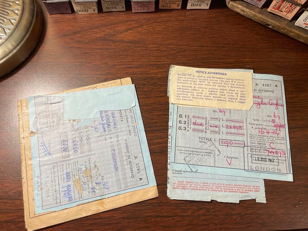 海外　鉄道チケット　ブルー、パープルカラー　20枚程　ヴィンテージ