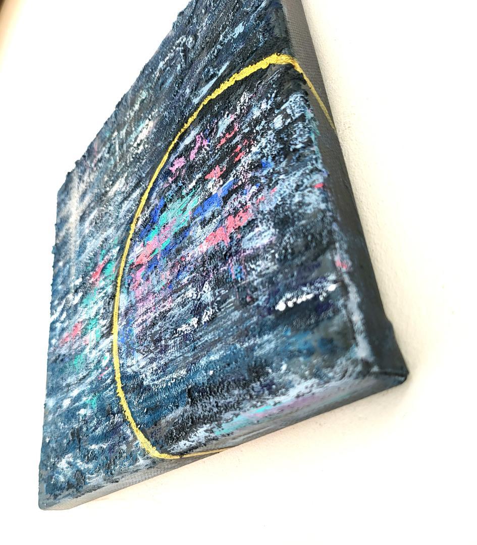 インディゴの楽園 / テクスチャーアート 18×18㎝ S0 原画1点のみ