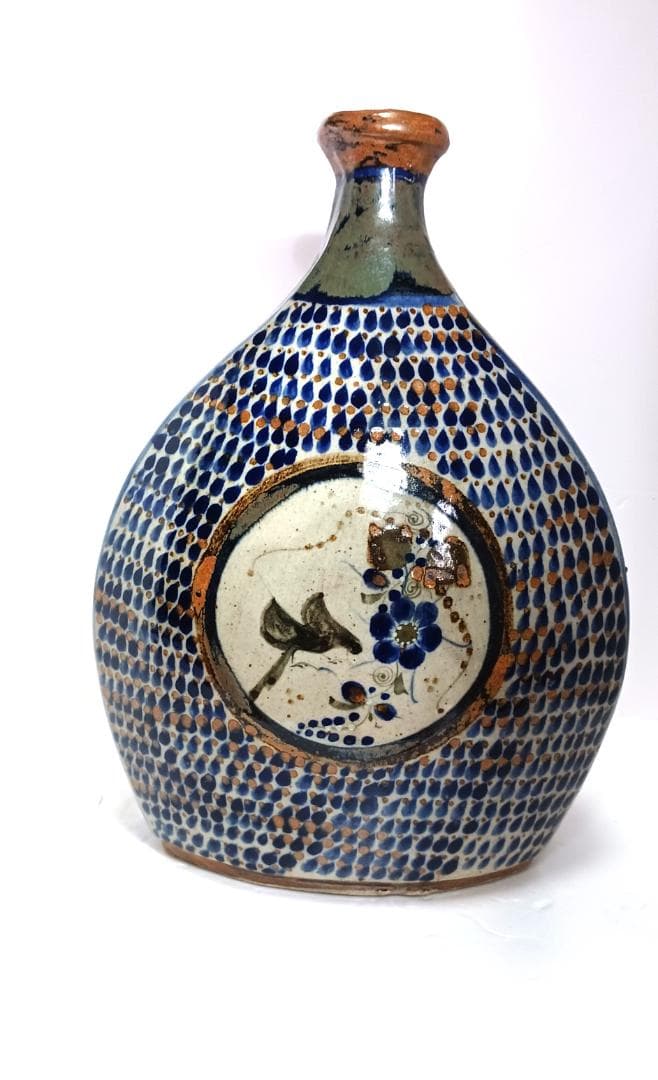 トナラ焼　フォークアート　民族　花瓶　フラワーベース　メキシコ