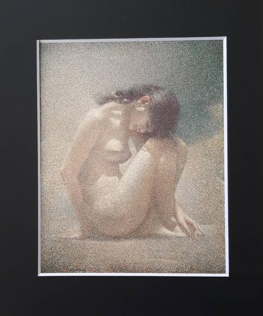 松澤茂雄、「微光」、希少画集の額装画、人気作品