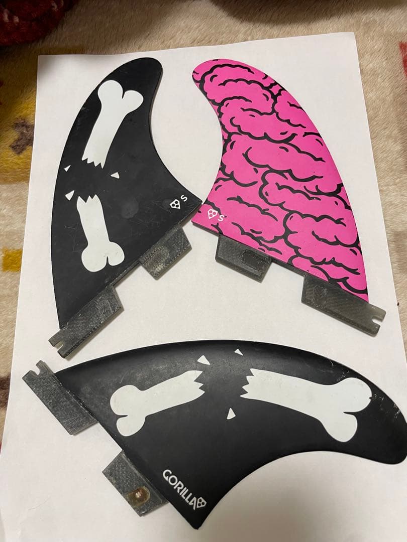 GORILLA グリップ　サーフボードフィン 3枚セット　fcs2 Sサイズ
