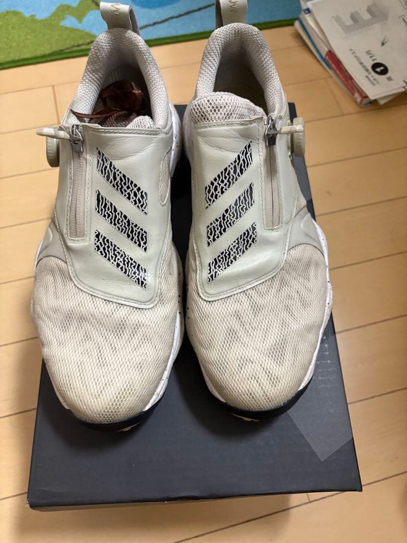 adidas ゴルフシューズ ホワイト ジッパー付き