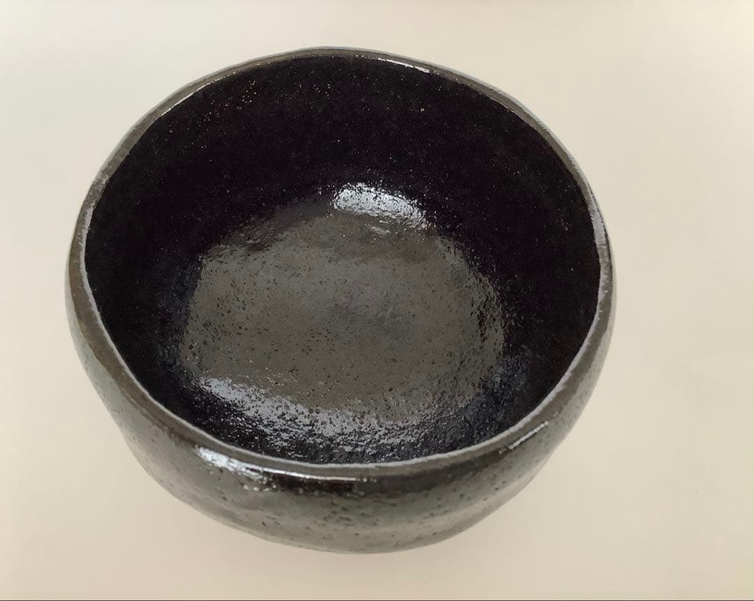 茶道 道具 黒茶碗 九代 大樋長左衛門 共箱有り 訳あり