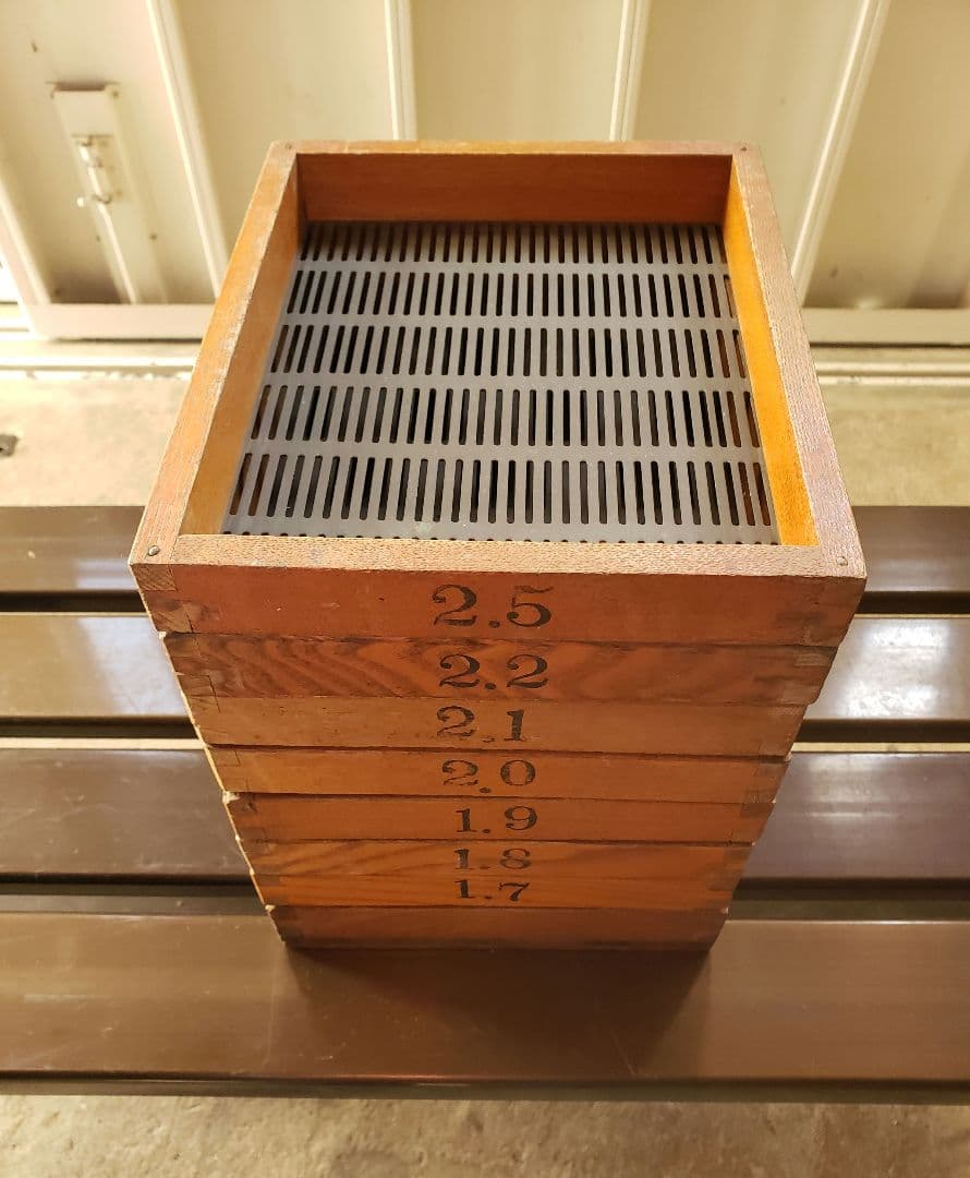 レトロ 木製枠 真鍮網 手篩い 7種set