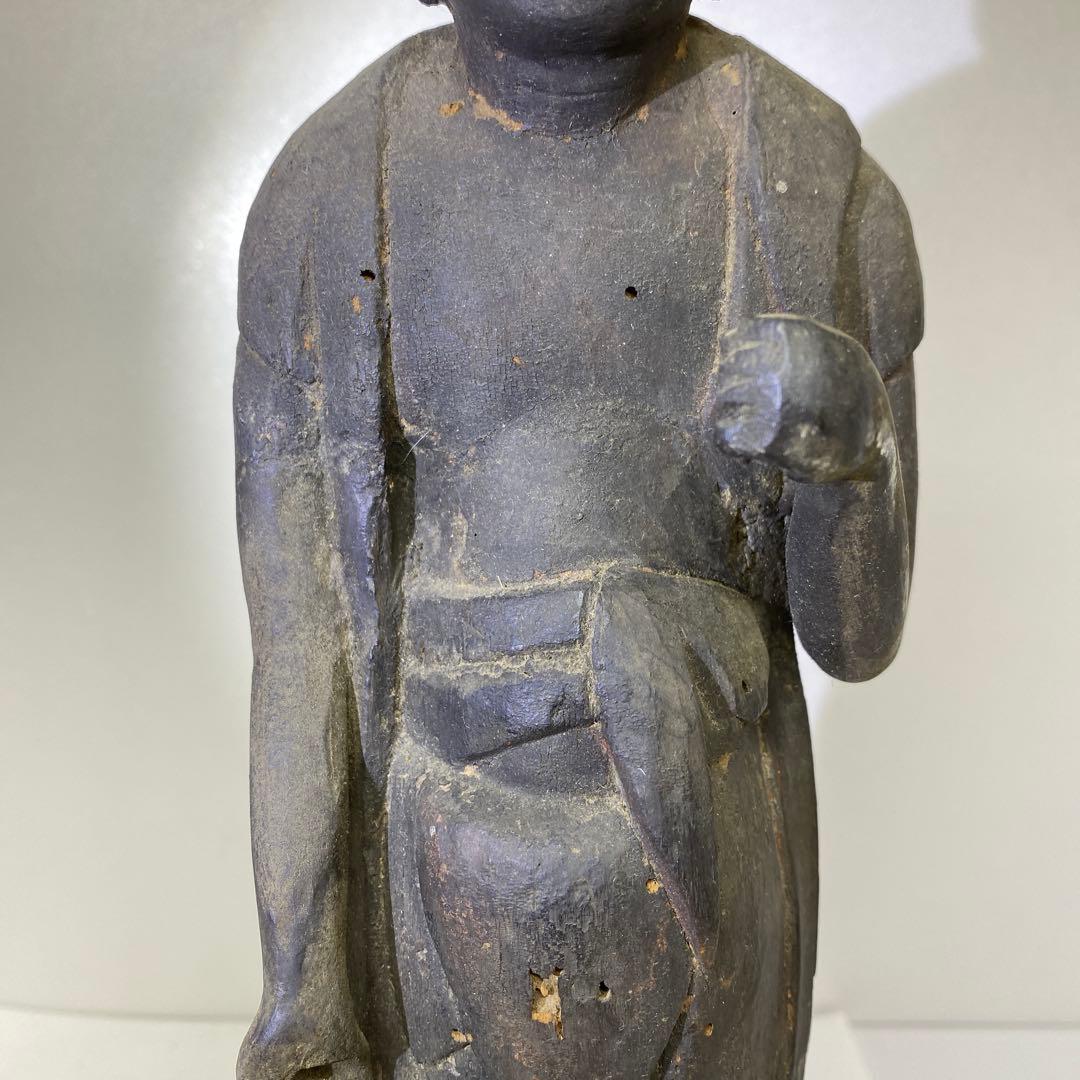 古代　江戸前期以前　木彫観音像　高さ約43㎝　トヒカカ　東さ8-0107☆2F