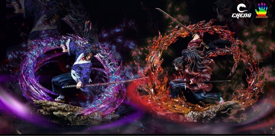 新品未開封『鬼滅の刃』継国縁壱vs黒死牟 CHENG ガレージキット スタチュー