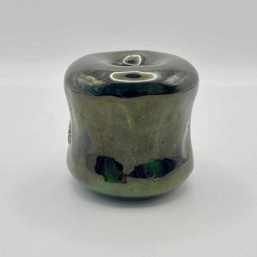 つくね蓋置 大樋焼 青釉　10代大樋長左衛門　共箱入　茶道具　茶器　伝統工芸品