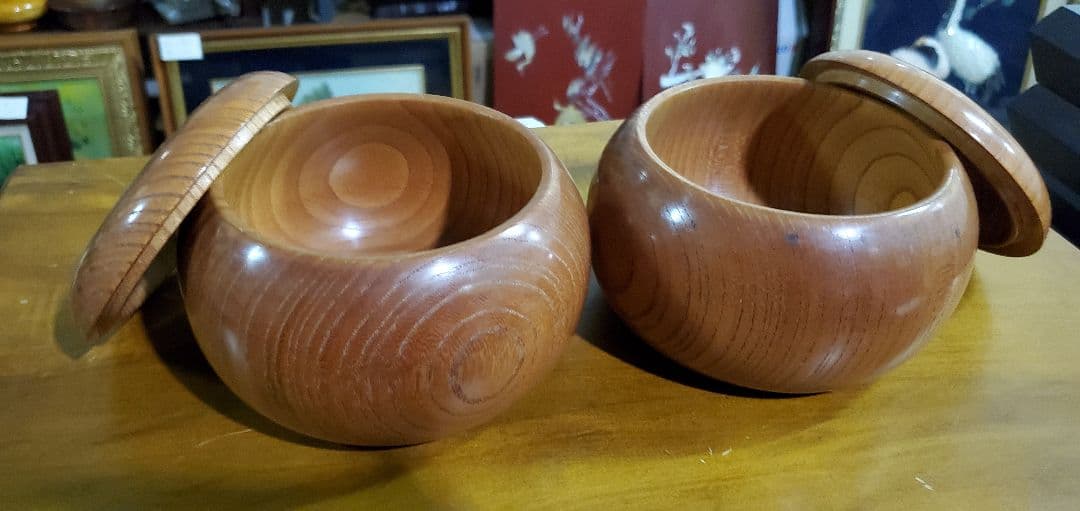 天然銘木碁器 碁筒 けやき