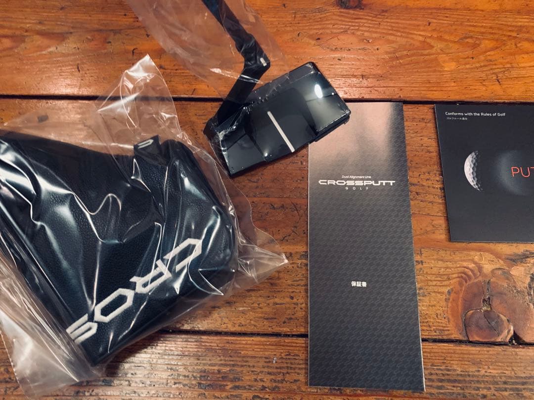 新品　シュリンク未開封　CROSSPUTT パター 黒　保証書　ヘッドカバー付き