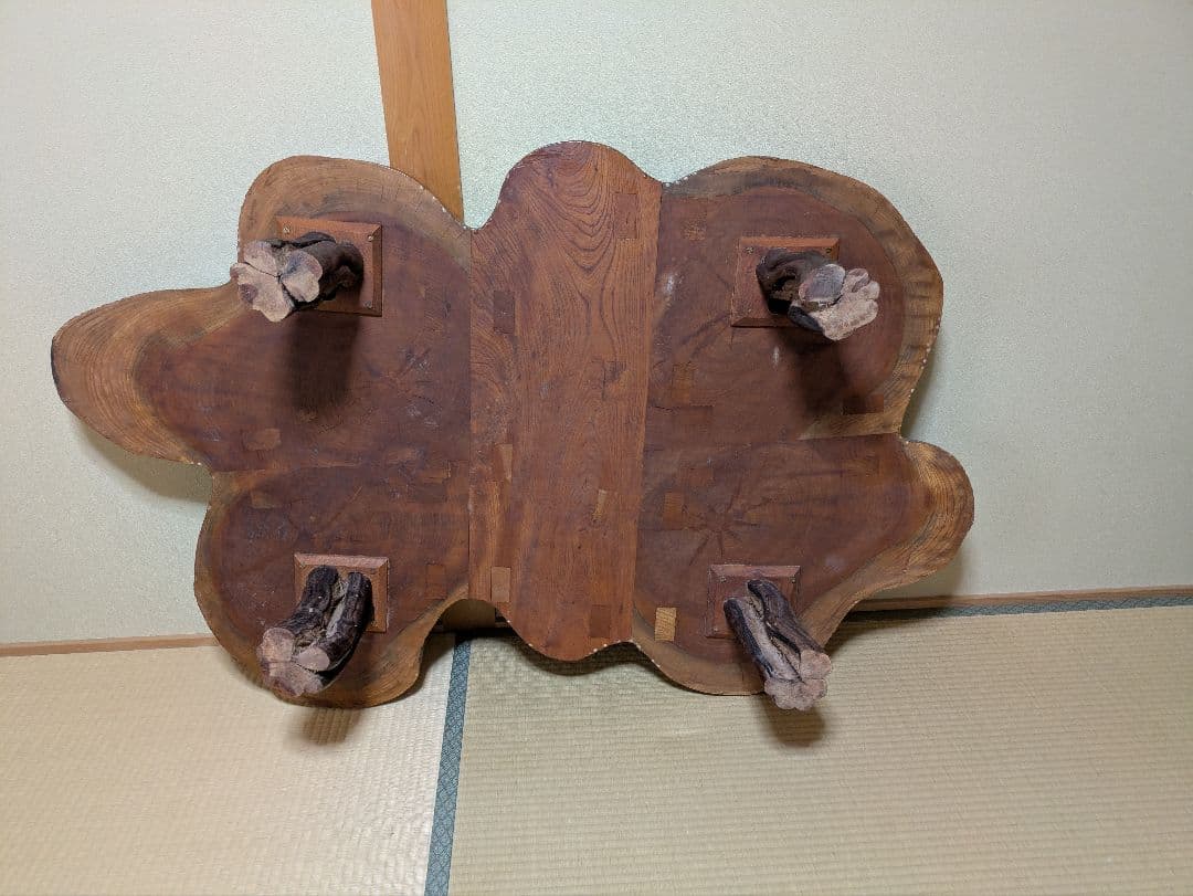 【唯一無二】天然木の温もりを感じる、ブドウの木のはぎ合わせローテーブル