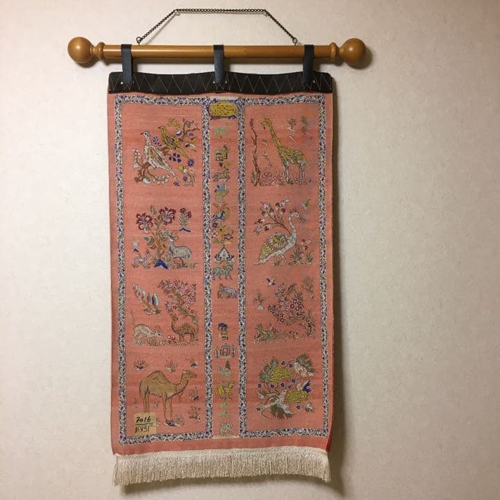 値下げ‼️ ペルシャ絨毯 タペストリー 最高級 クム産 Mジャムシーディ 保証書付