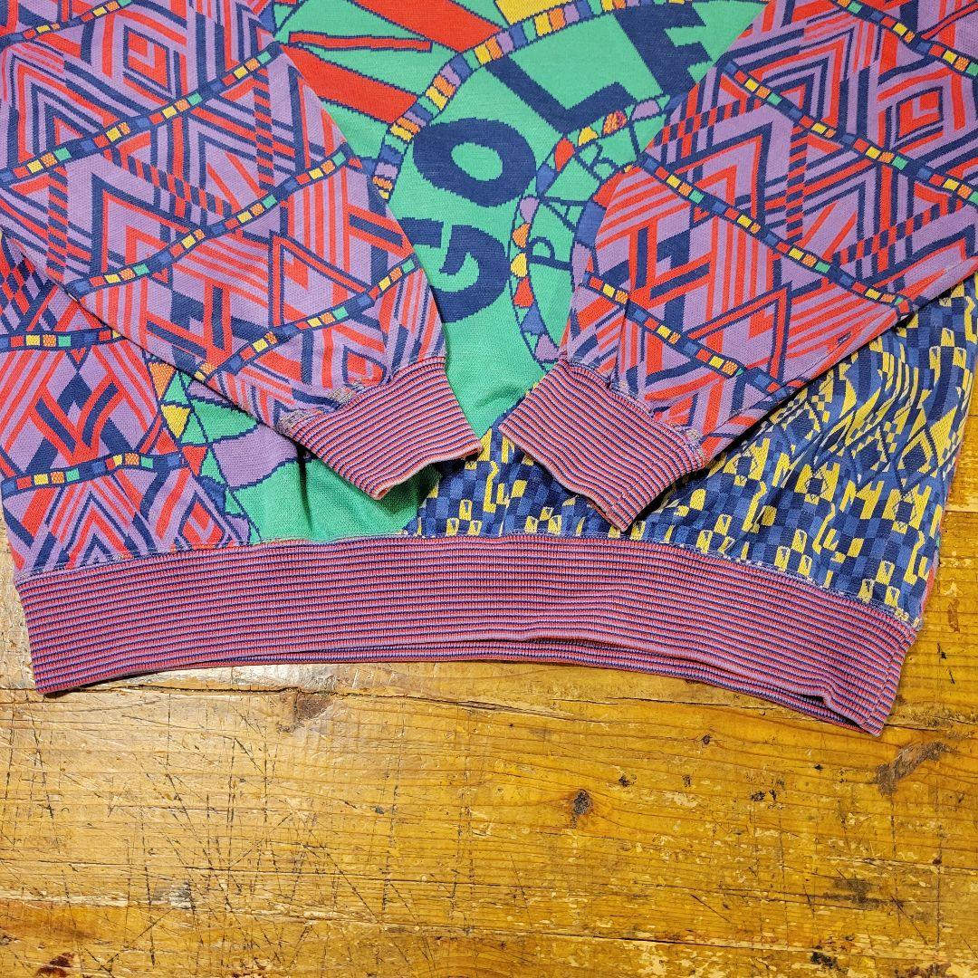 希少 90's vintage KENZO GOLF 幾何学柄 スウェット 短丈