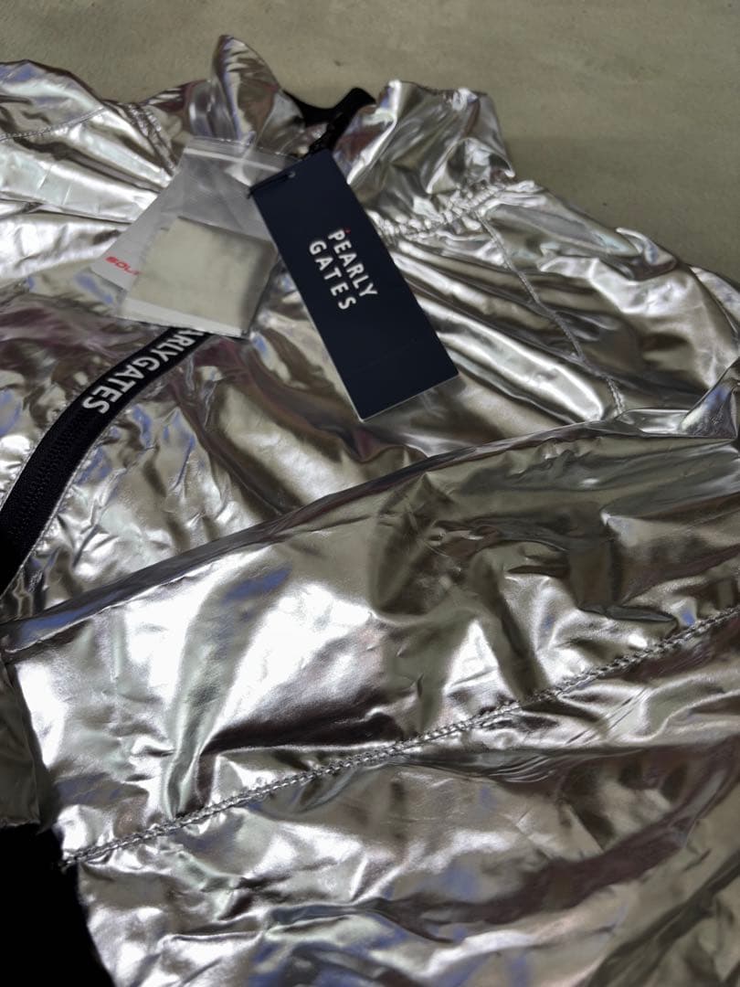 （新品）パーリーゲイツ、プラチナシルバー、ジップジャケット、ブルゾン、サイズ0