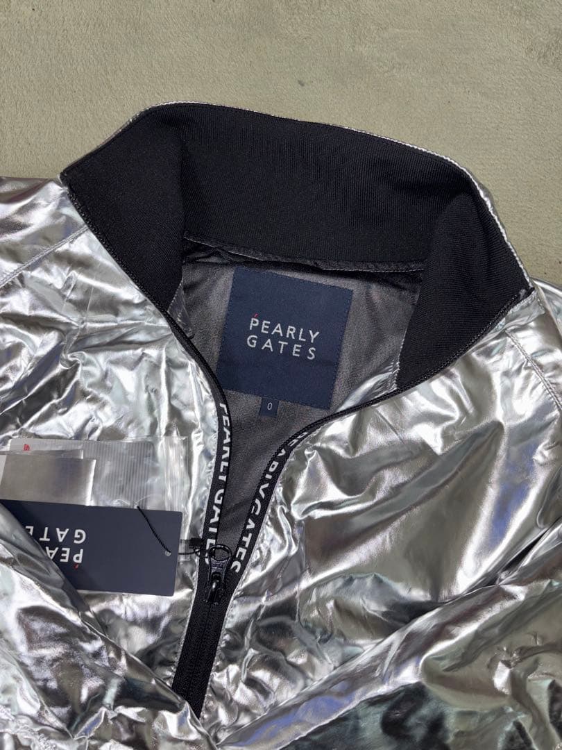 （新品）パーリーゲイツ、プラチナシルバー、ジップジャケット、ブルゾン、サイズ0