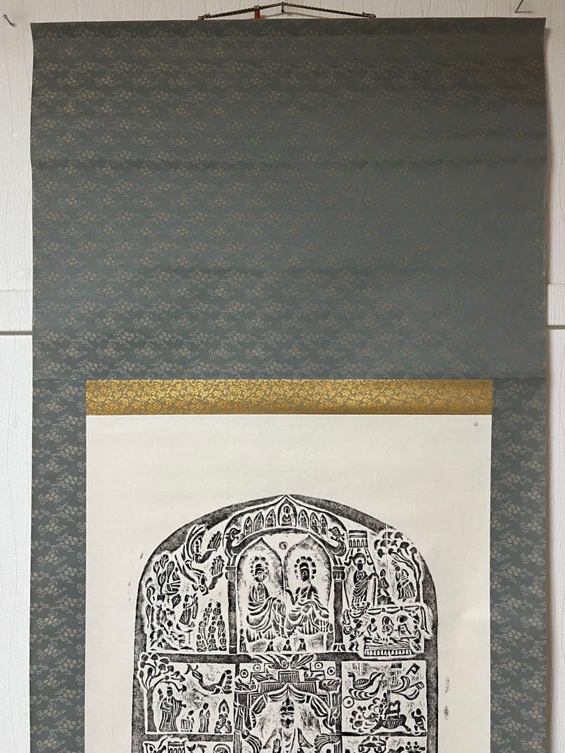 中国 拓碑［麦積山石窟佛傅碑］佛教美術 拓本！