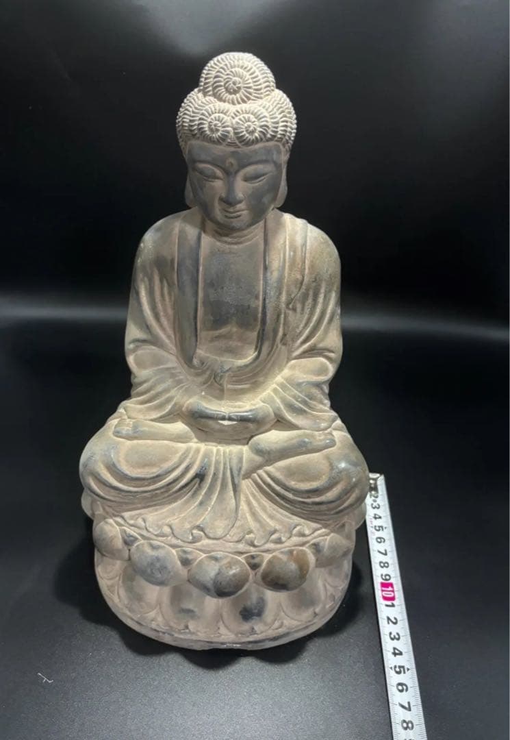 仏教　石仏 如来 細工彫刻 釈迦 縁起物 お釈迦様 釈迦如来 石彫仏像