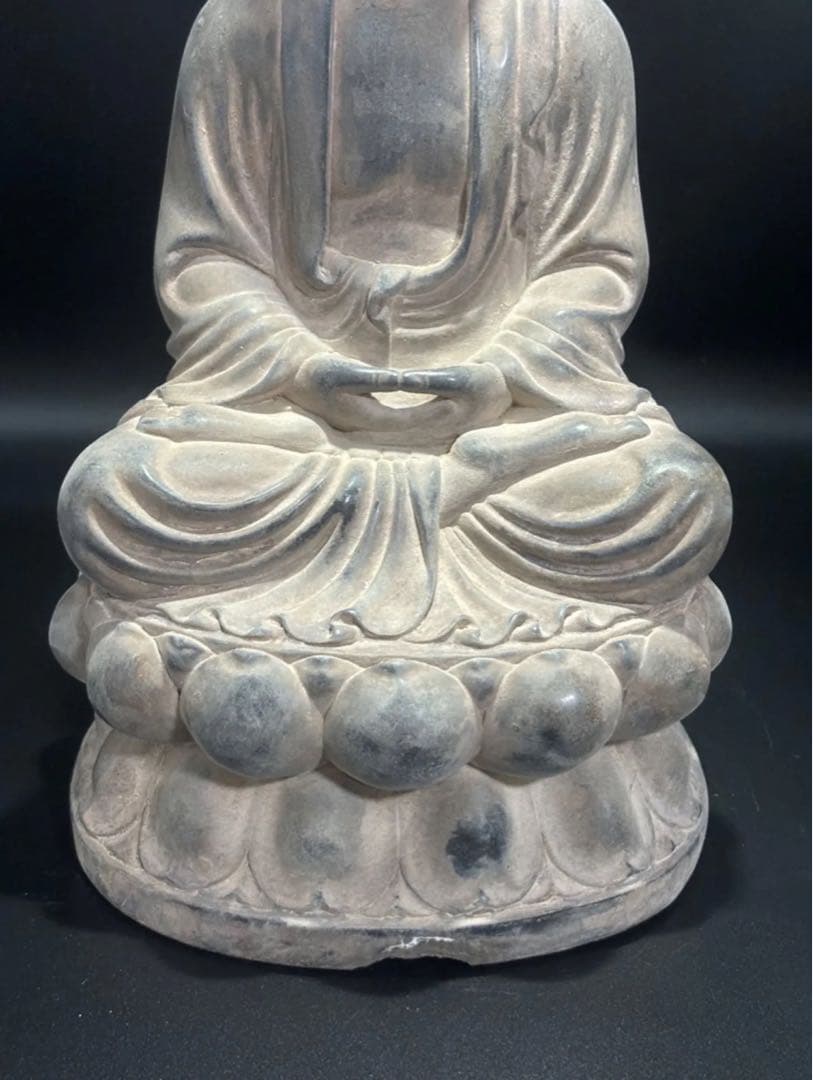 仏教　石仏 如来 細工彫刻 釈迦 縁起物 お釈迦様 釈迦如来 石彫仏像