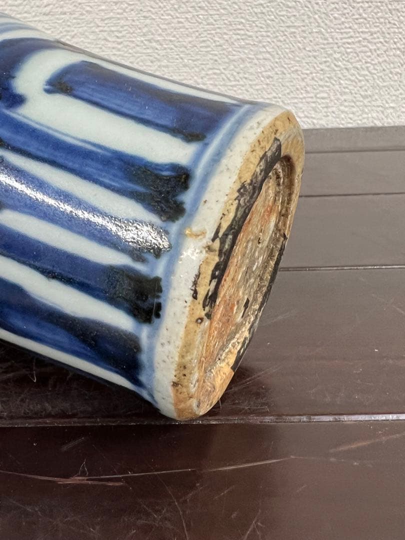 中国古美術　清時代染付人物梅瓶 /西X-004