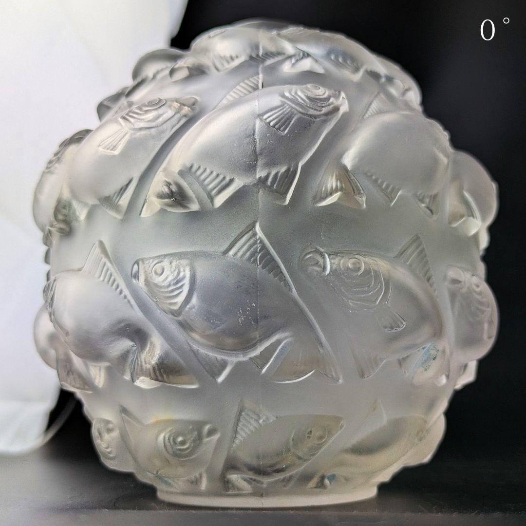 希少なアールデコ★ルネ・ラリック カマレ 魚群文球形花瓶フロスト14㎝