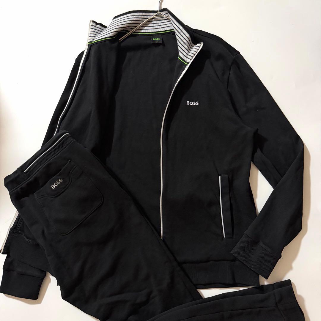 XXL✨️HUGO BOSS ジャージセットアップ ロゴ刺繍 大谷翔平 ブラック