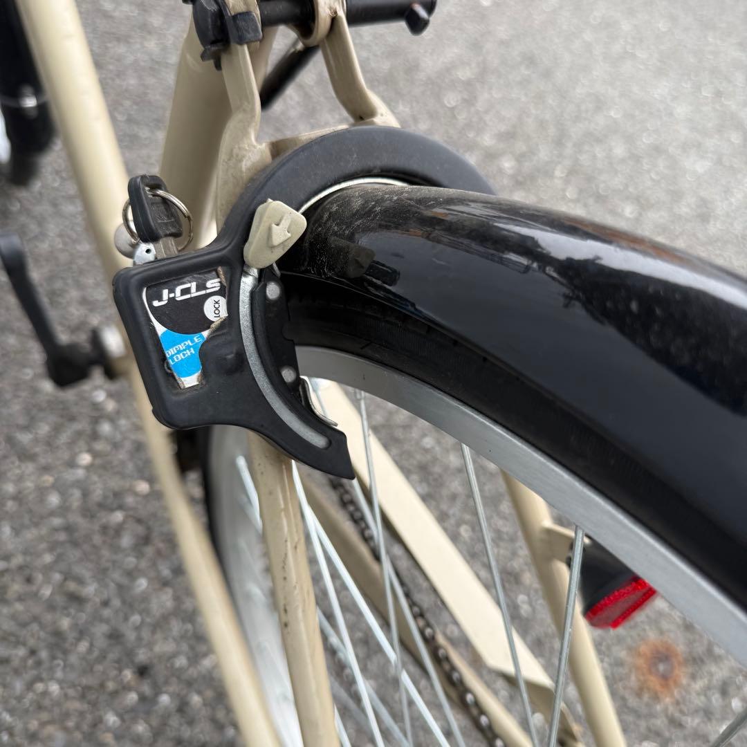 【都内/千葉引取】街乗り用自転車 27インチ カゴ/鍵/オートライト/6段変速付