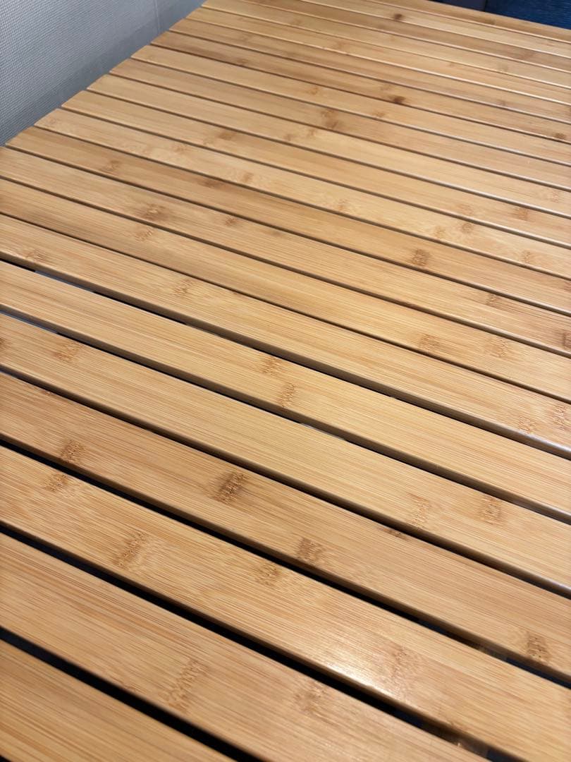 美品　Hilander(ハイランダー) バンブーロールトップテーブル 120