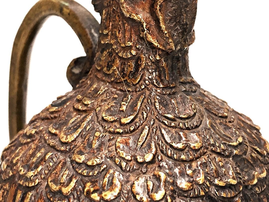 【 彫金鳳凰水滴 】　万成刻　中華清朝古玩　養生桐箱付