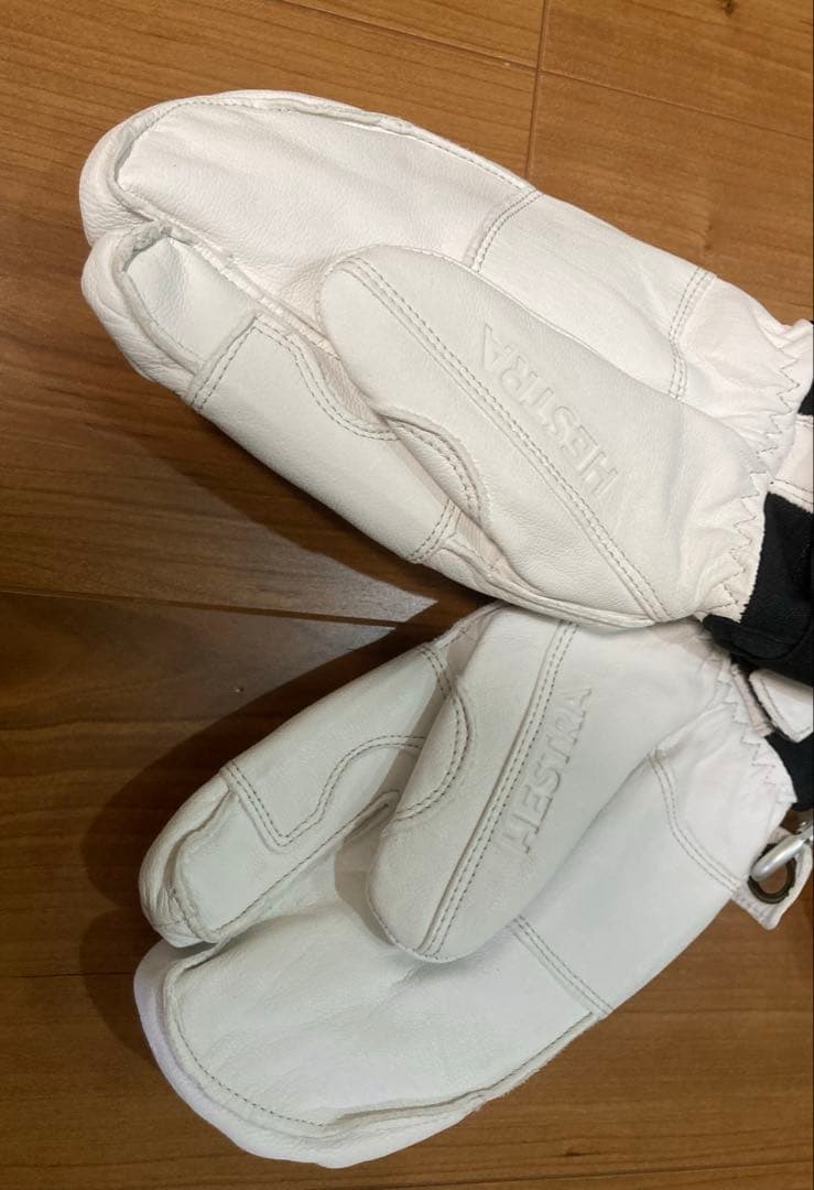 【未使用】ヘストラ　グローブ　フォール ライン スリーフィンガー 　白　サイズ７