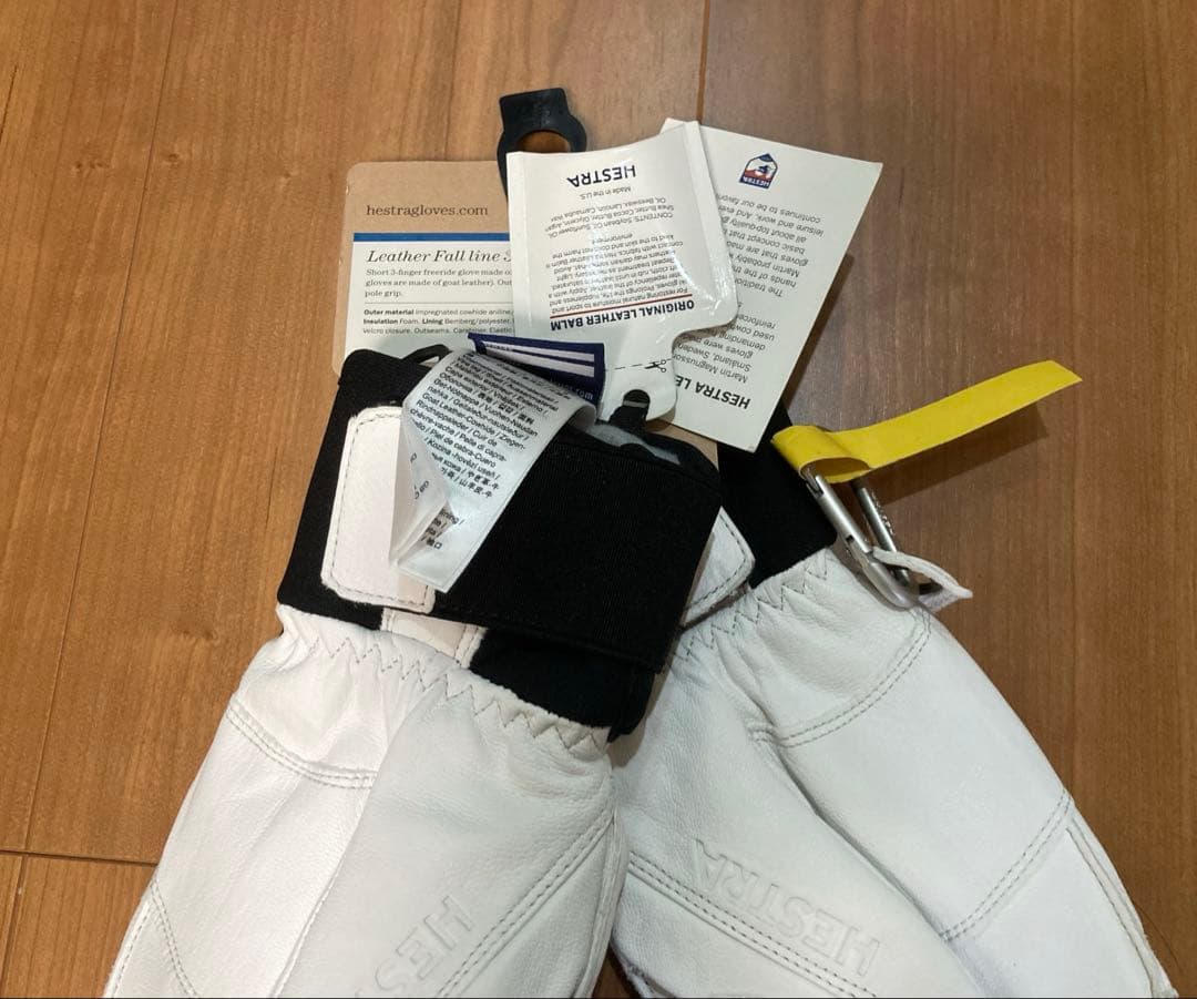 【未使用】ヘストラ　グローブ　フォール ライン スリーフィンガー 　白　サイズ７