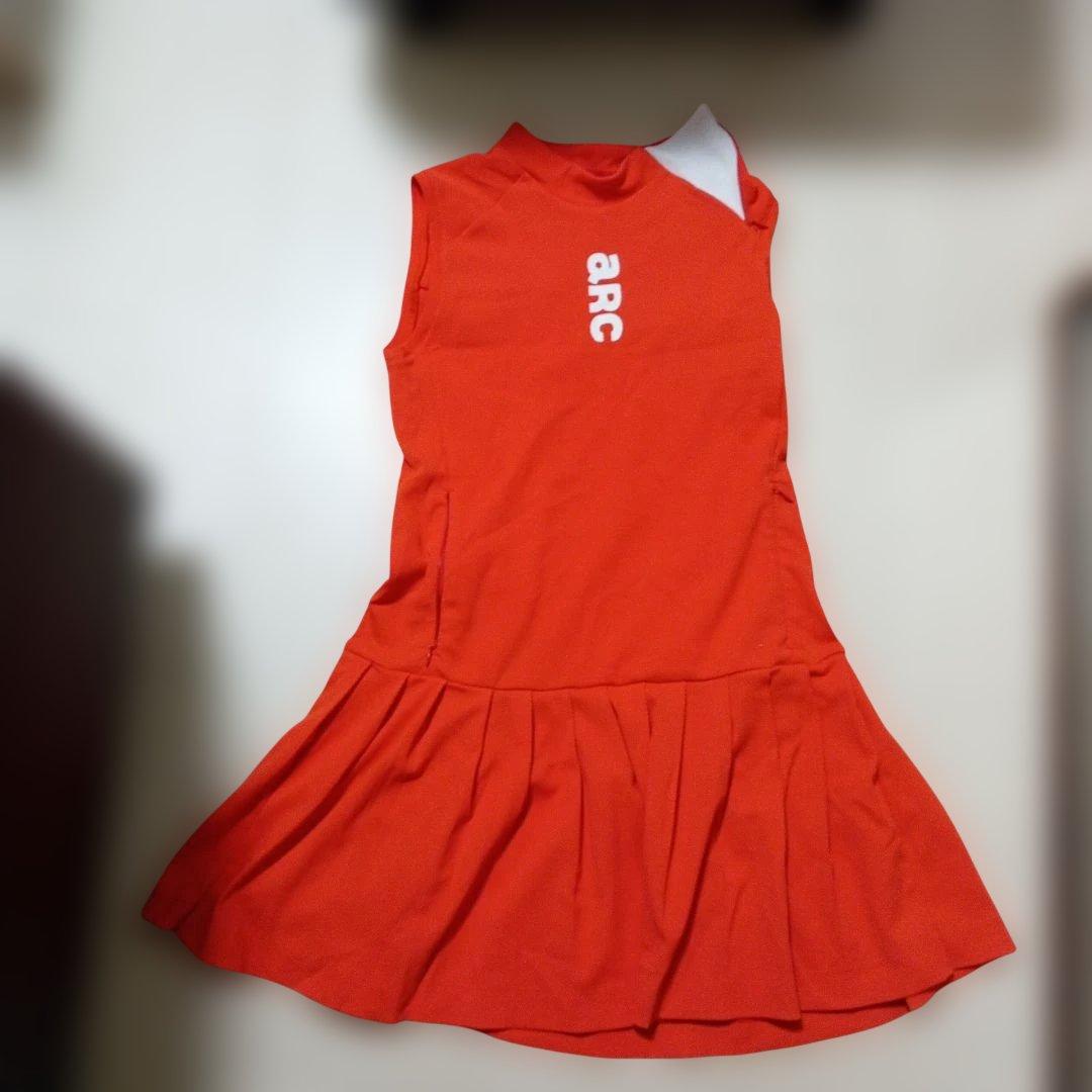 archivio オレンジ ノースリーブワンピース