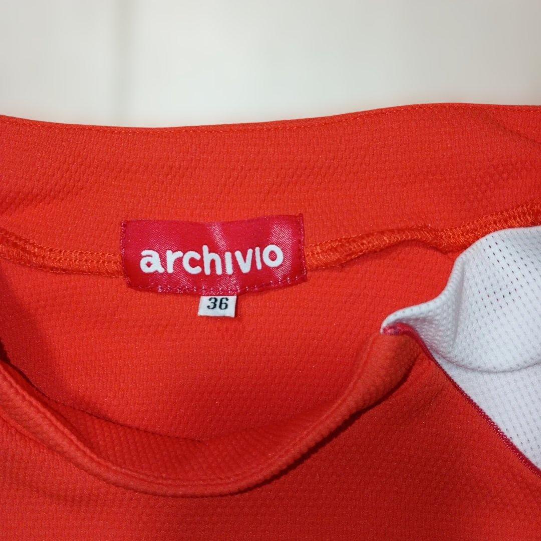 archivio オレンジ ノースリーブワンピース