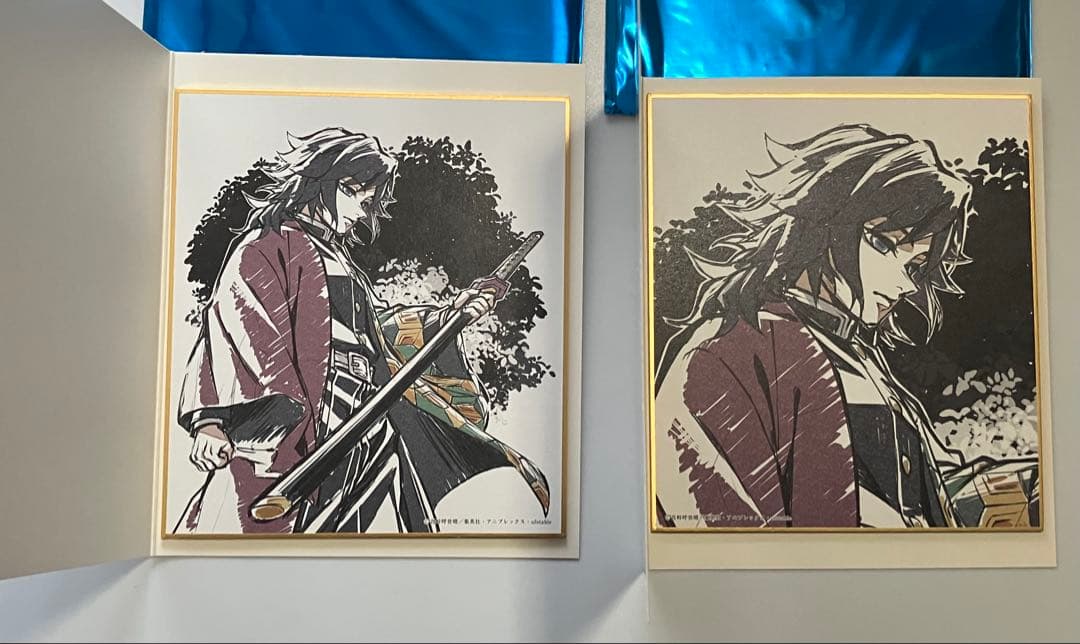 鬼滅の刃 柱稽古編 リアルタイムカフェ　ミニ色紙 義勇と錆兎　冨岡義勇