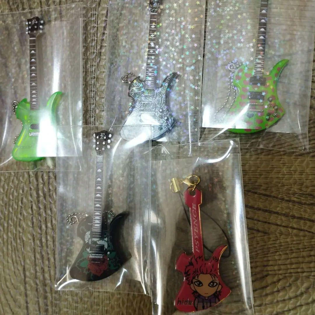 hide フィギュアキーホルダー ギター型ストラップとキャラクター 14個セット