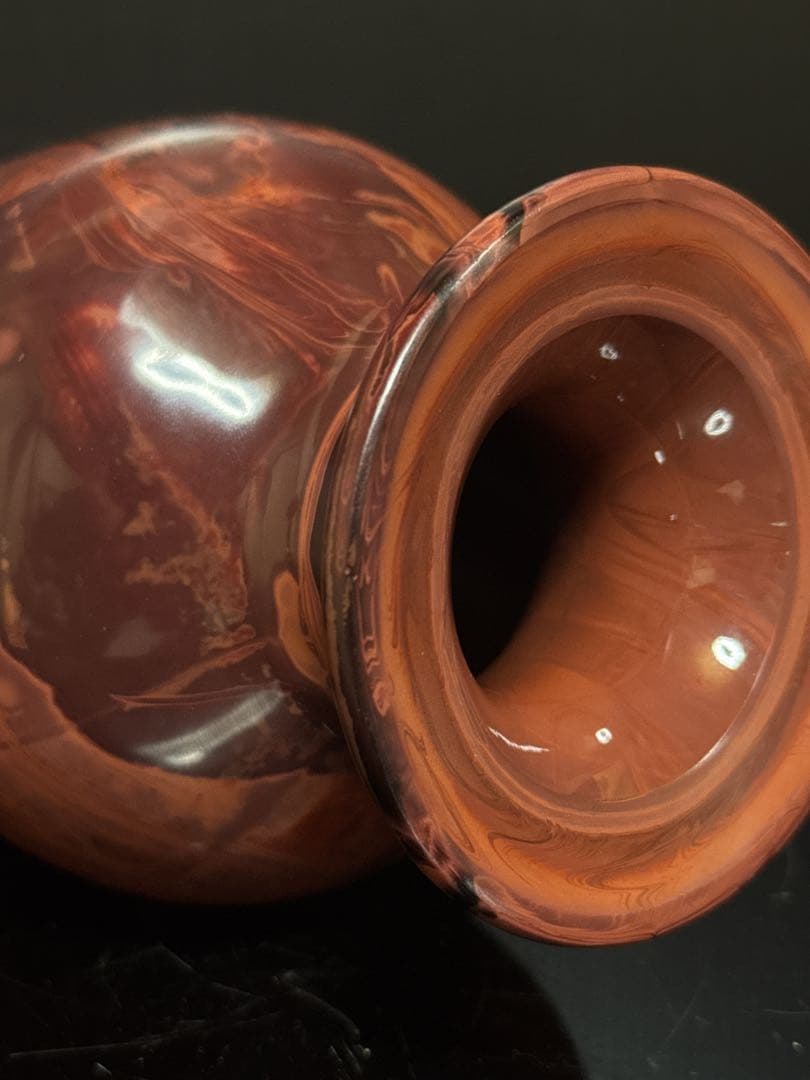 中国古玩 乾隆硝子 ガラス 練上 マーブル 花瓶