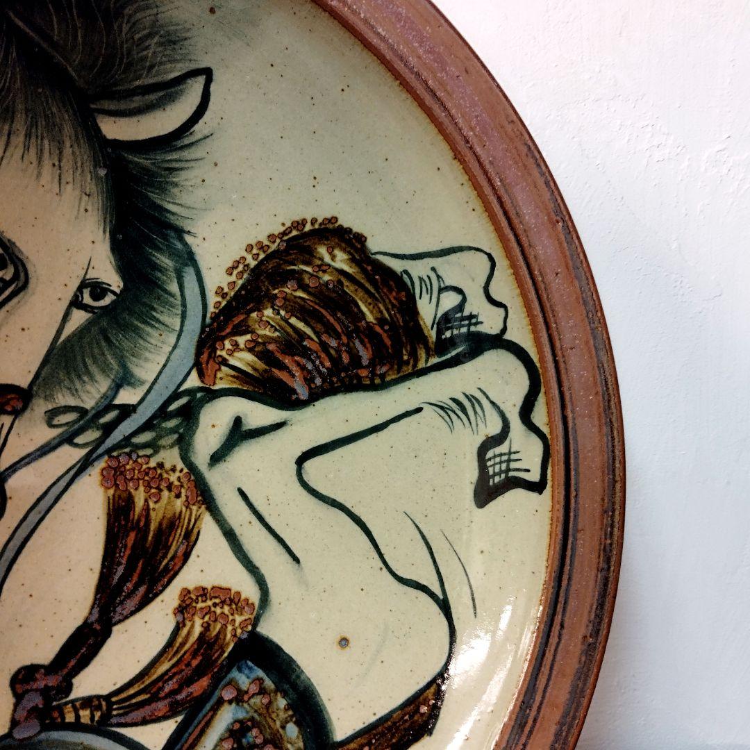 民藝 馬 大皿 大鉢 絵皿 飾皿 作家不詳