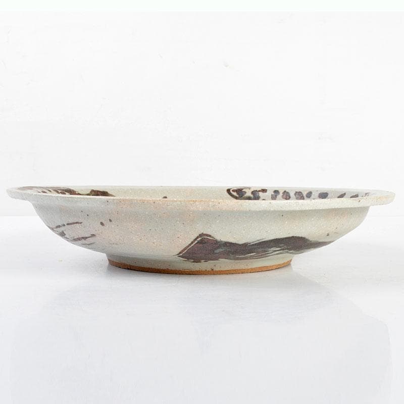 ruirui　鼠志野　棟方志功絵付　福福魚　飾皿　共箱　M　R4481B