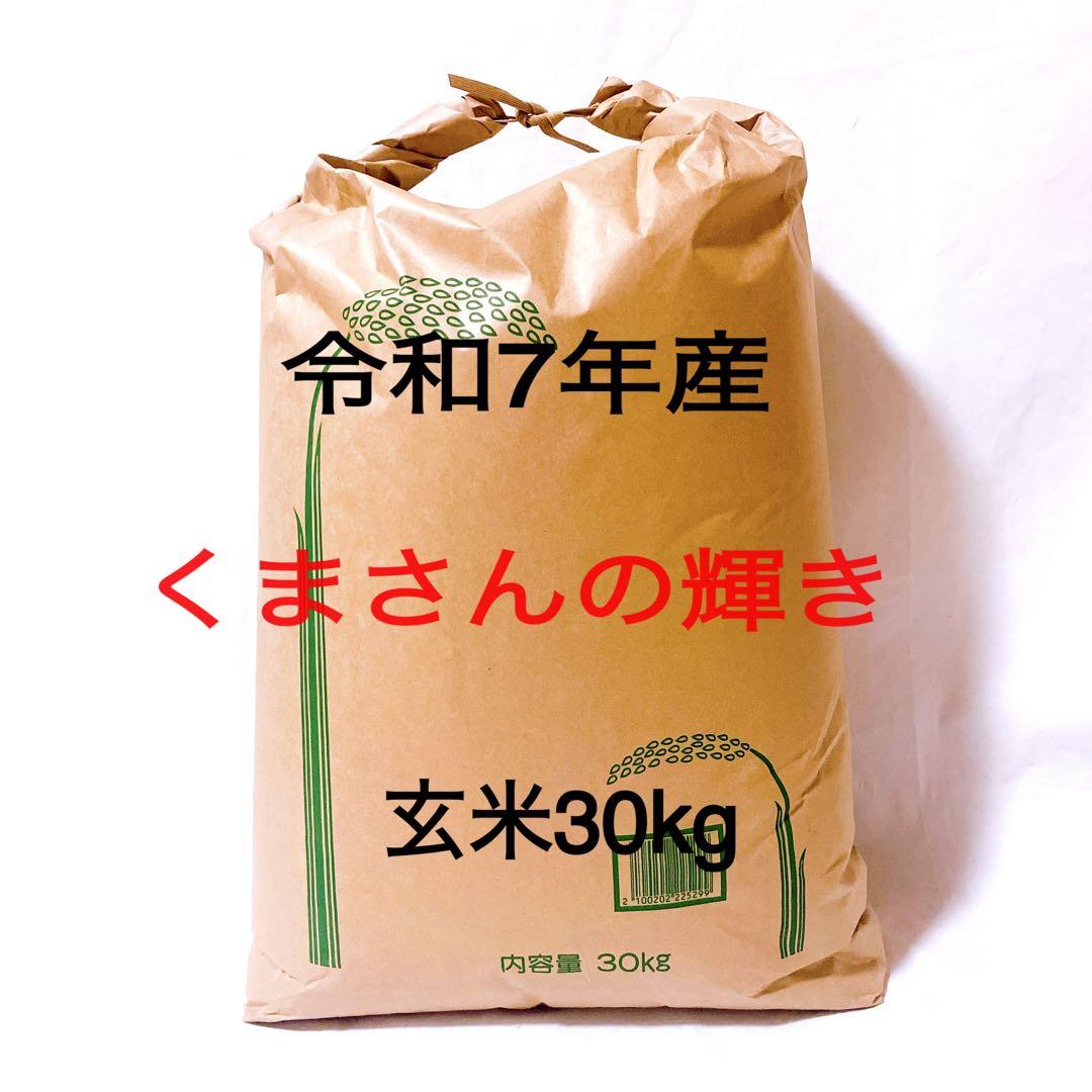 お米　熊本県産　くまさんの輝き　令和7年産　玄米　30キロ　新米　送料込