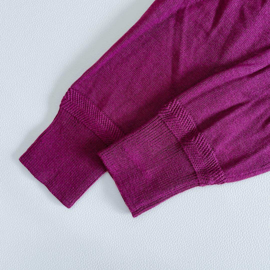 ブリーフィングゴルフ 長袖ニット XS シルク カシミヤ パープル