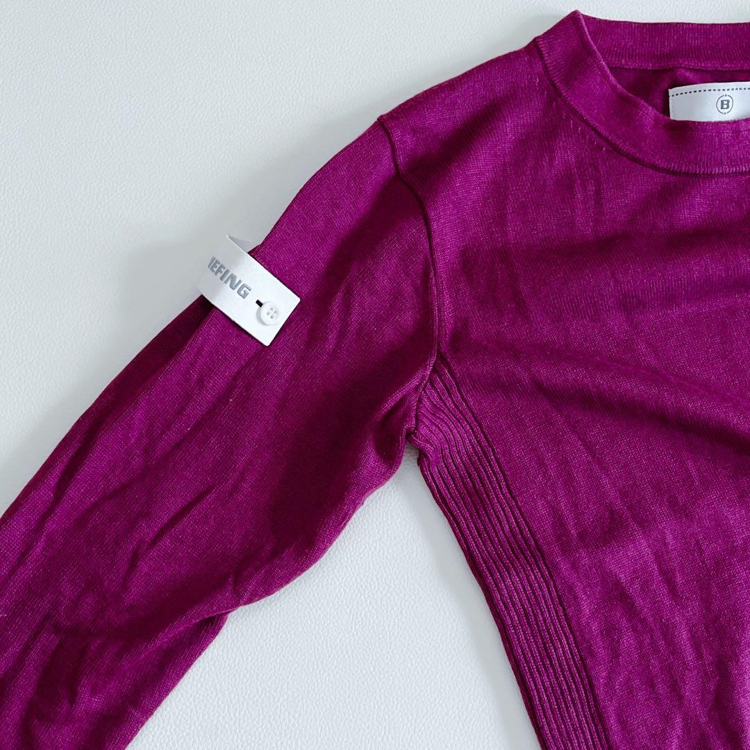 ブリーフィングゴルフ 長袖ニット XS シルク カシミヤ パープル