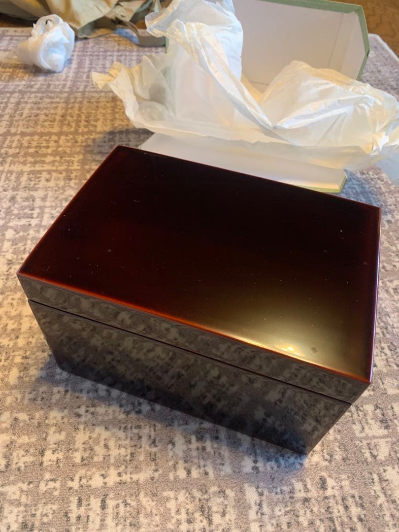 美品　木製　本漆塗　ため塗り　利休箱　利休茶箱