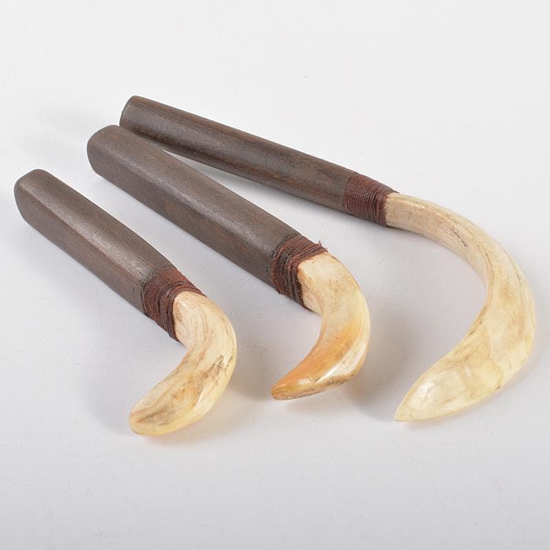 古民芸　イノシシ　猪牙　ちょき　根付　三点　検石見根付　V　6606