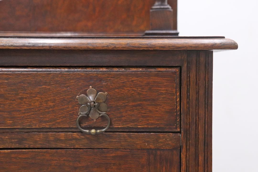 英国 イギリス ミラーバック チェスト オーク材 収納 引き出し サイドボード