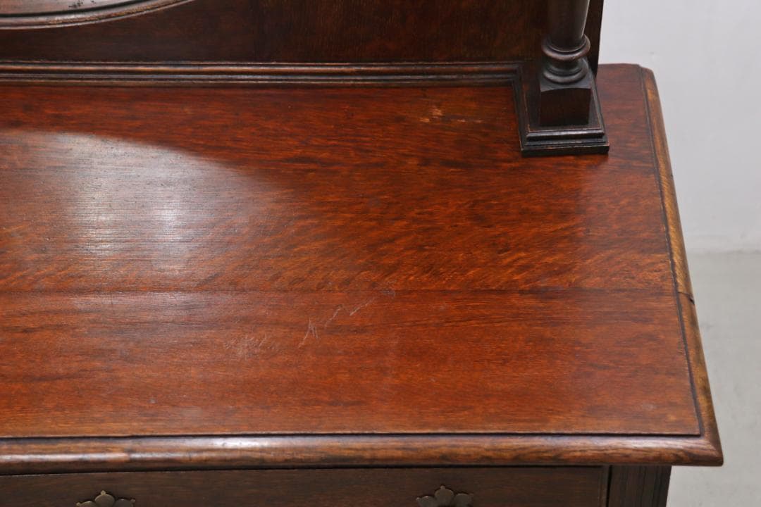 英国 イギリス ミラーバック チェスト オーク材 収納 引き出し サイドボード