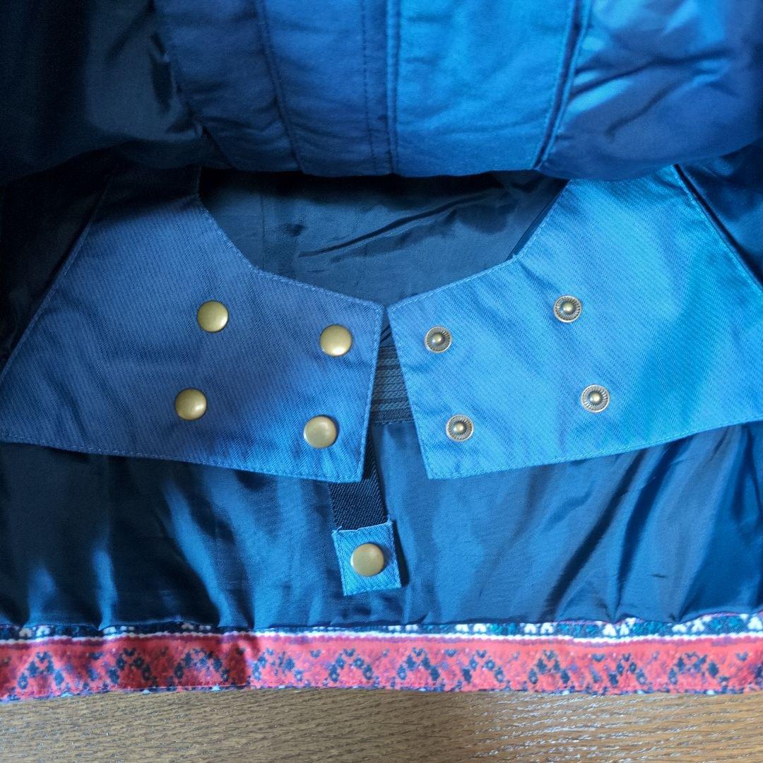 【美品】ROXY　スノボウェア　上下セット　Ｍ　デニム風　重ね着風　総柄