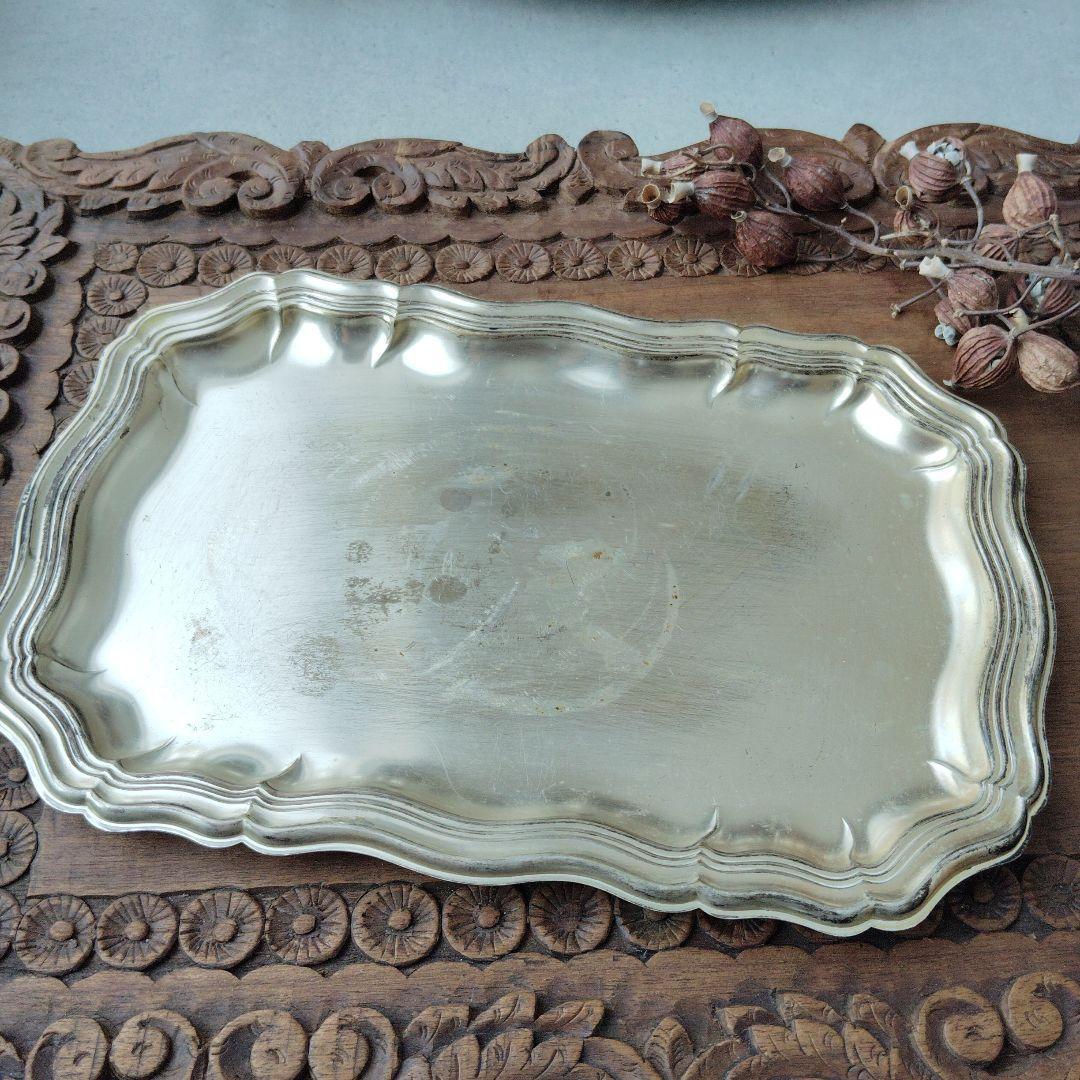 フランス　アンティーク 　シルバープレート製トレイ　インテリア雑貨　店舗什器