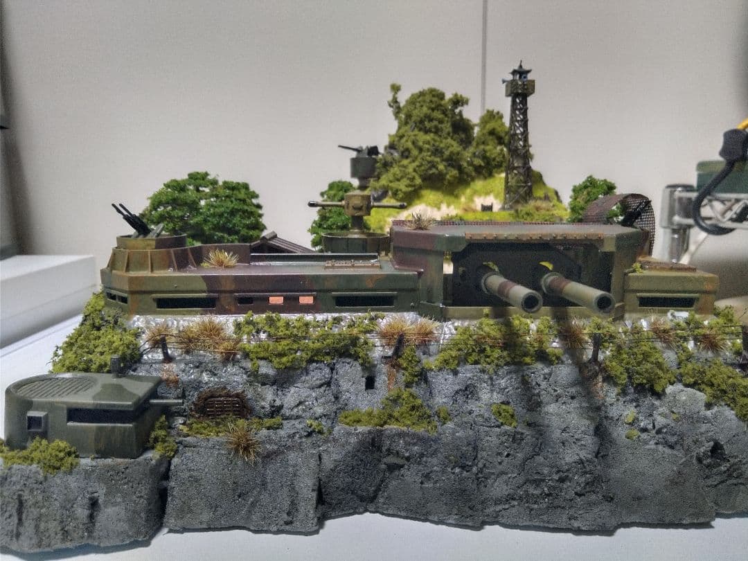 【ワンオフ】HO 仮想　本土決戦　津久田岬砲台　基地　日本軍　要塞　ジオラマ