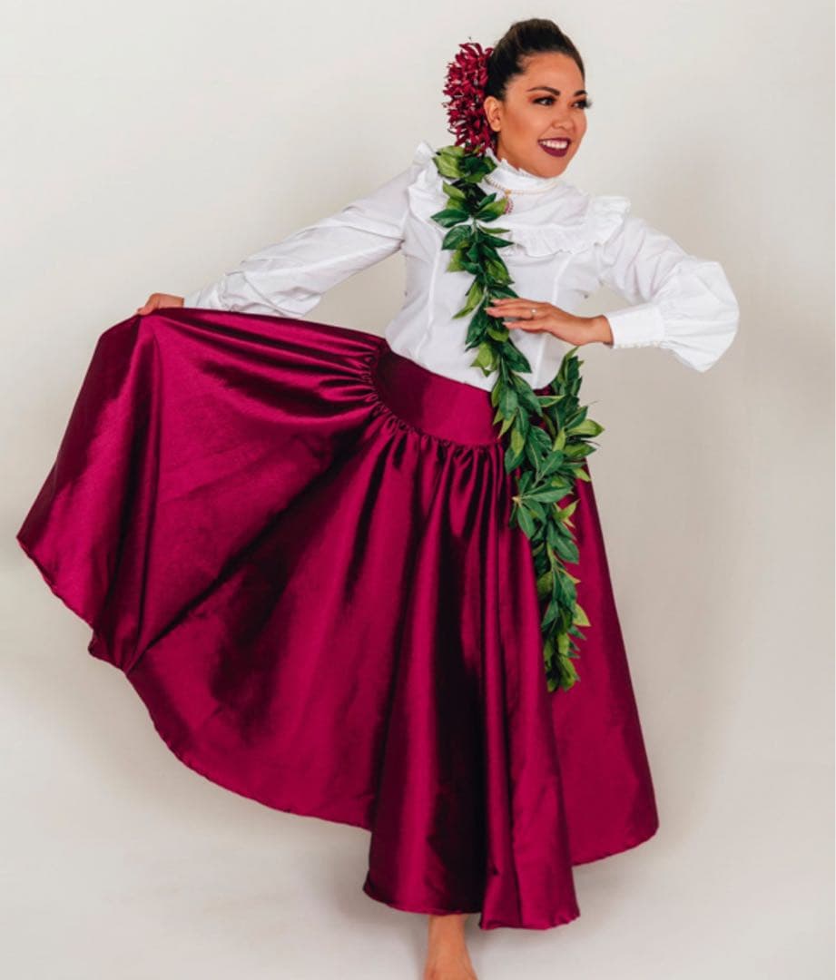 mmj マウナロア フラダンス 衣装 スカート 赤 ワインレッド ハワイアン