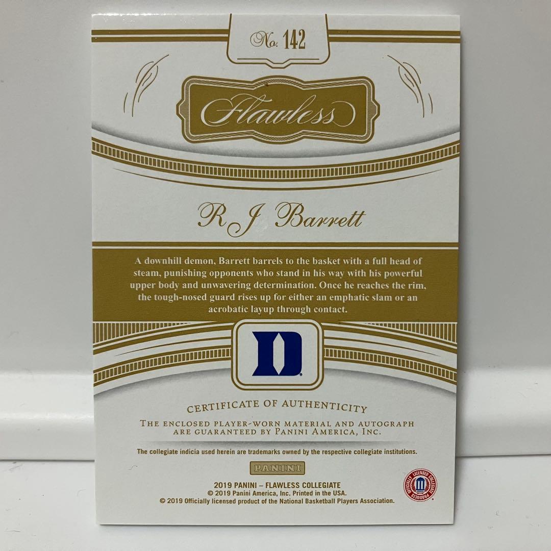 RJ Barrett 直筆サイン 2019 Panini flawless