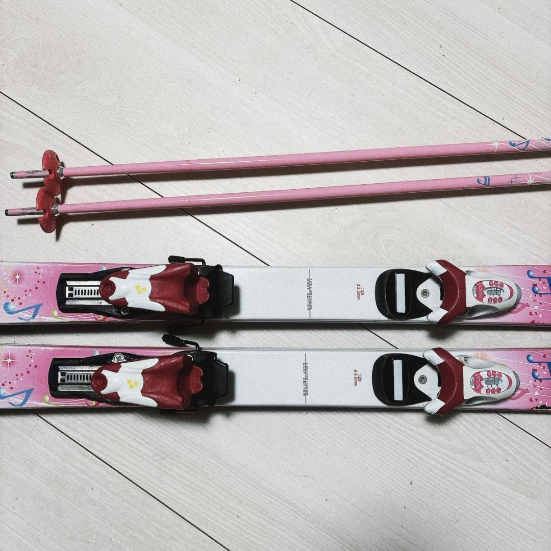 ジュニアスキー 4点セット KAZAMA 126cm GROWHILL 22.0