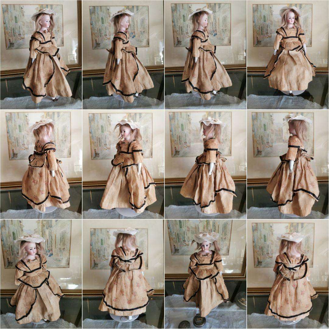アンティーク シモンハルビック ファッションビスクドール 陶器手脚人形 鬘ボネ付